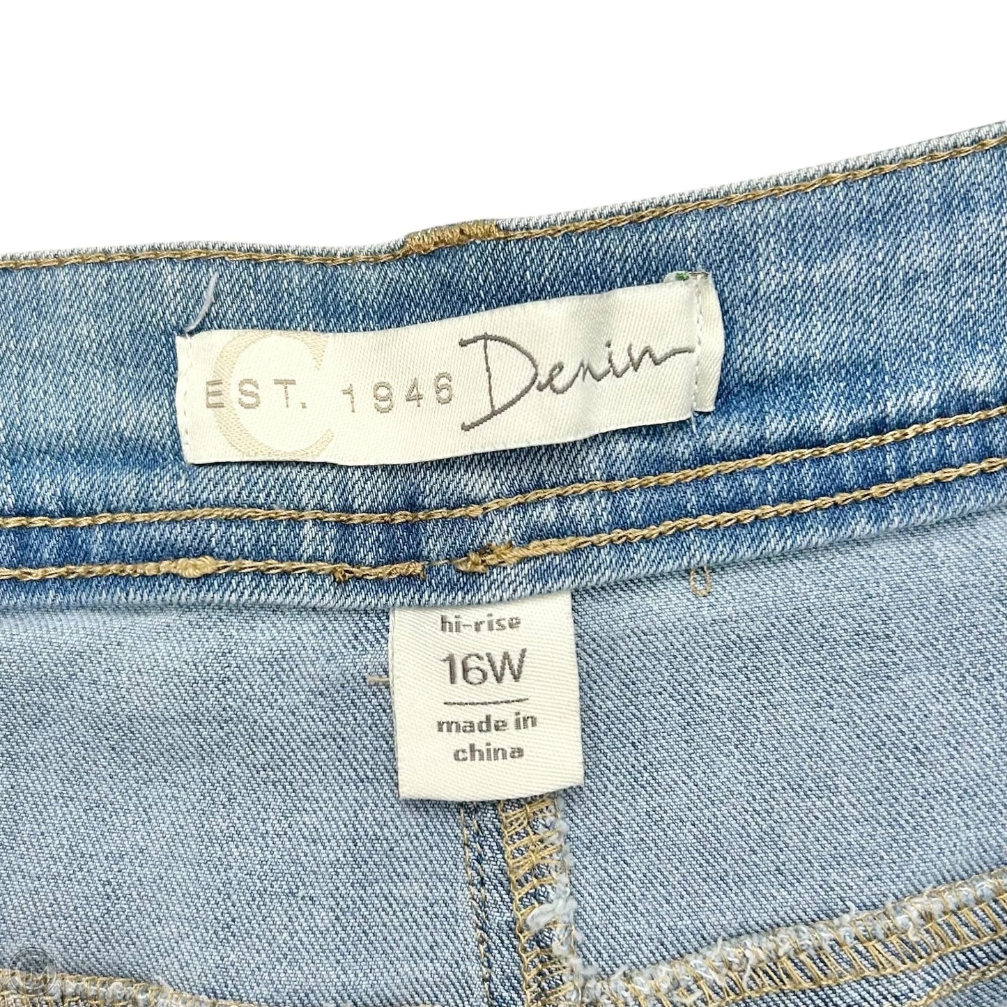 Jeans Cropped By Cato In Blue Denim, Size: 16