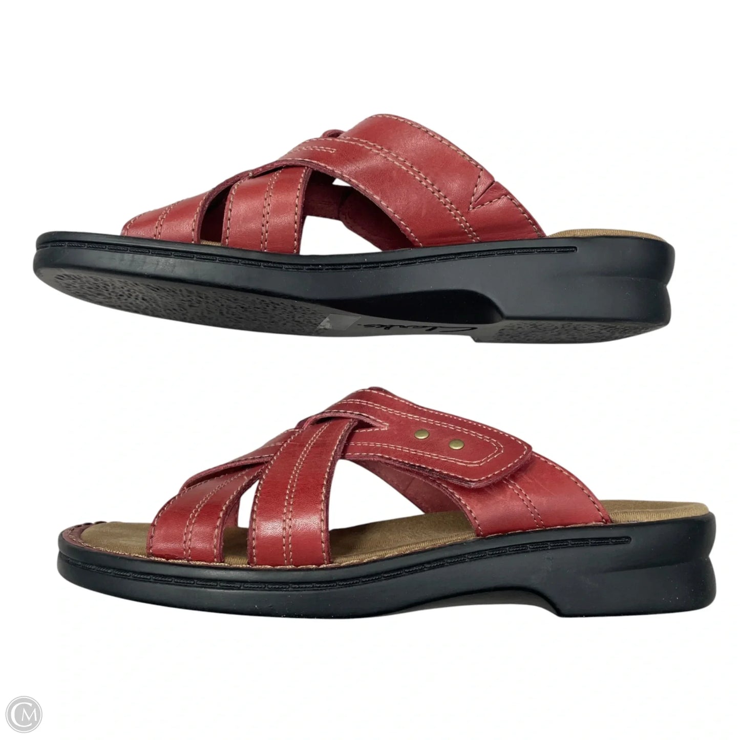 Sandals Heels Block By Clarks In Red, Size: 9