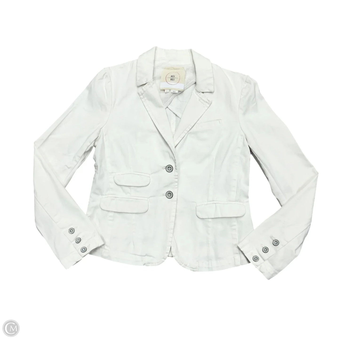 Blazer By Anthropologie In White Denim, Size: Xs