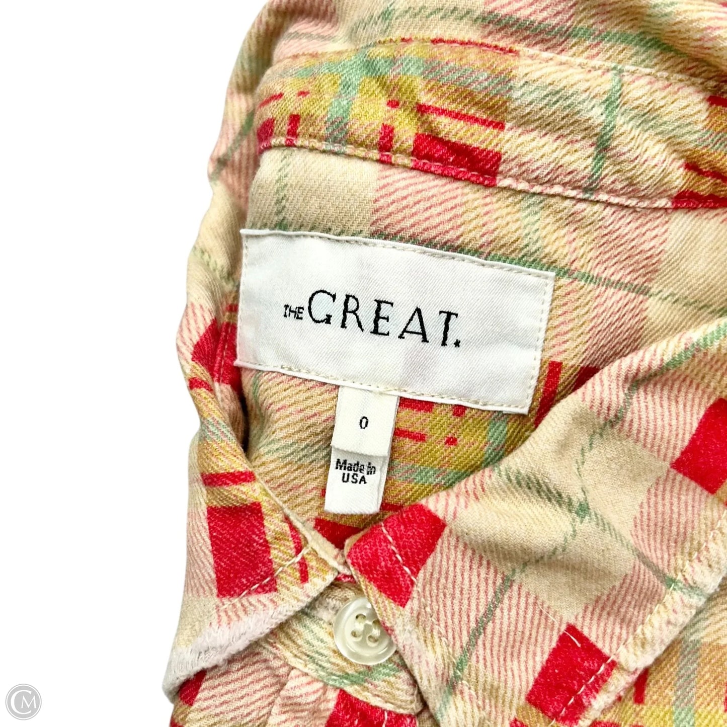 Top Long Sleeve By The Great. In Pink & Red, Size: Xs