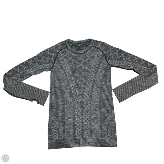 Athletic Top Long Sleeve Collar By Lululemon In Grey, Size: S