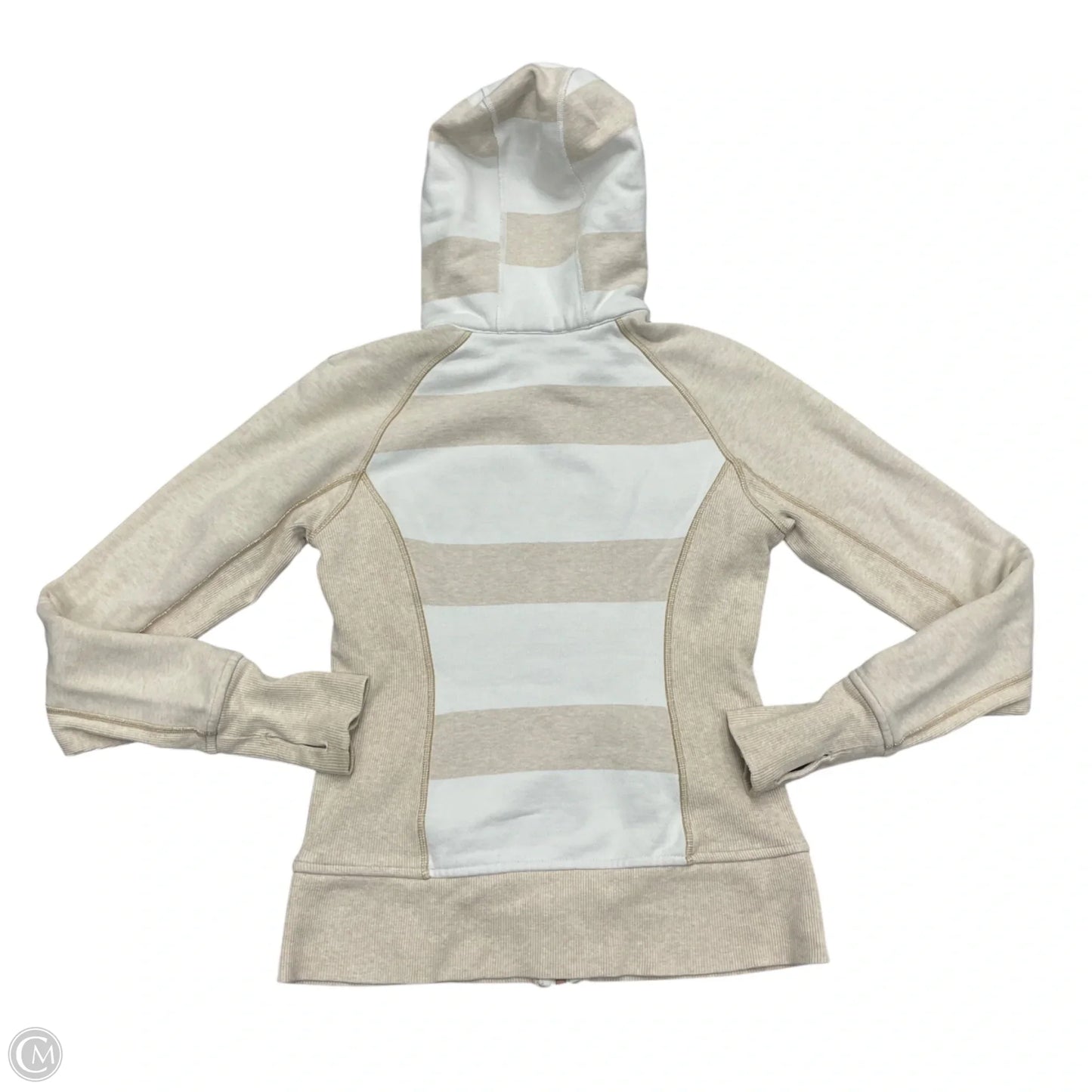 Athletic Jacket By Lululemon In Cream & White, Size: S