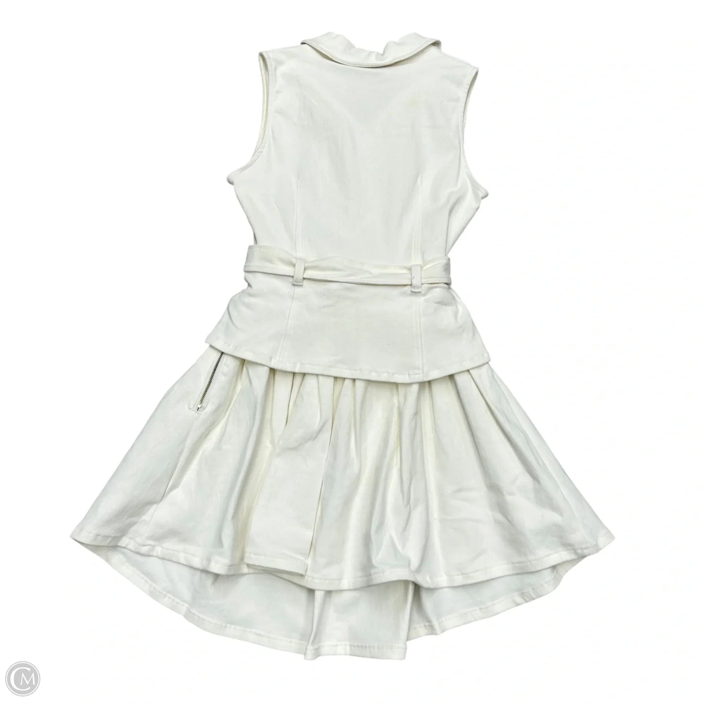 Dress Casual Midi By En Saison In White Denim, Size: S