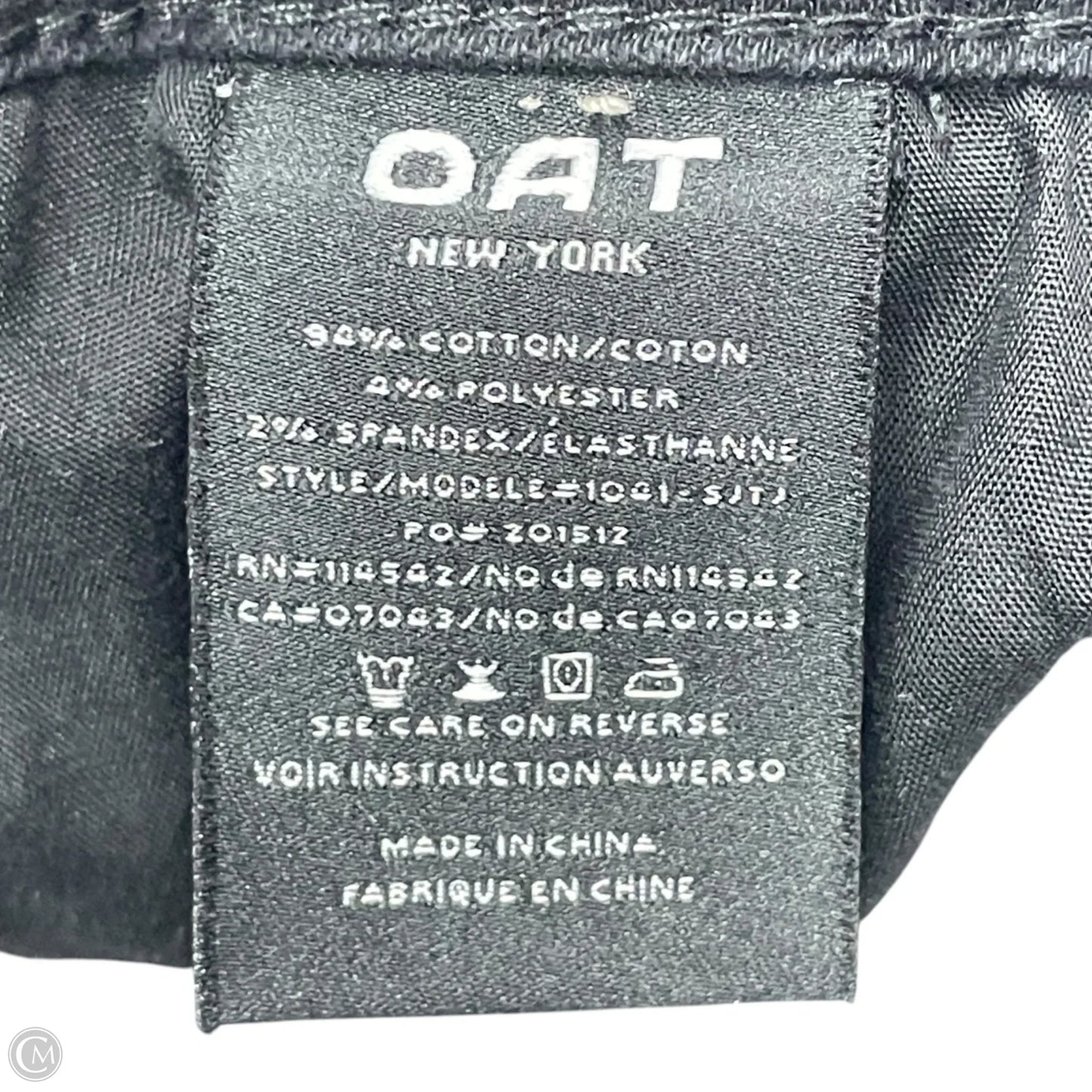 Jeans Cropped By Oat In Black Denim, Size: 0