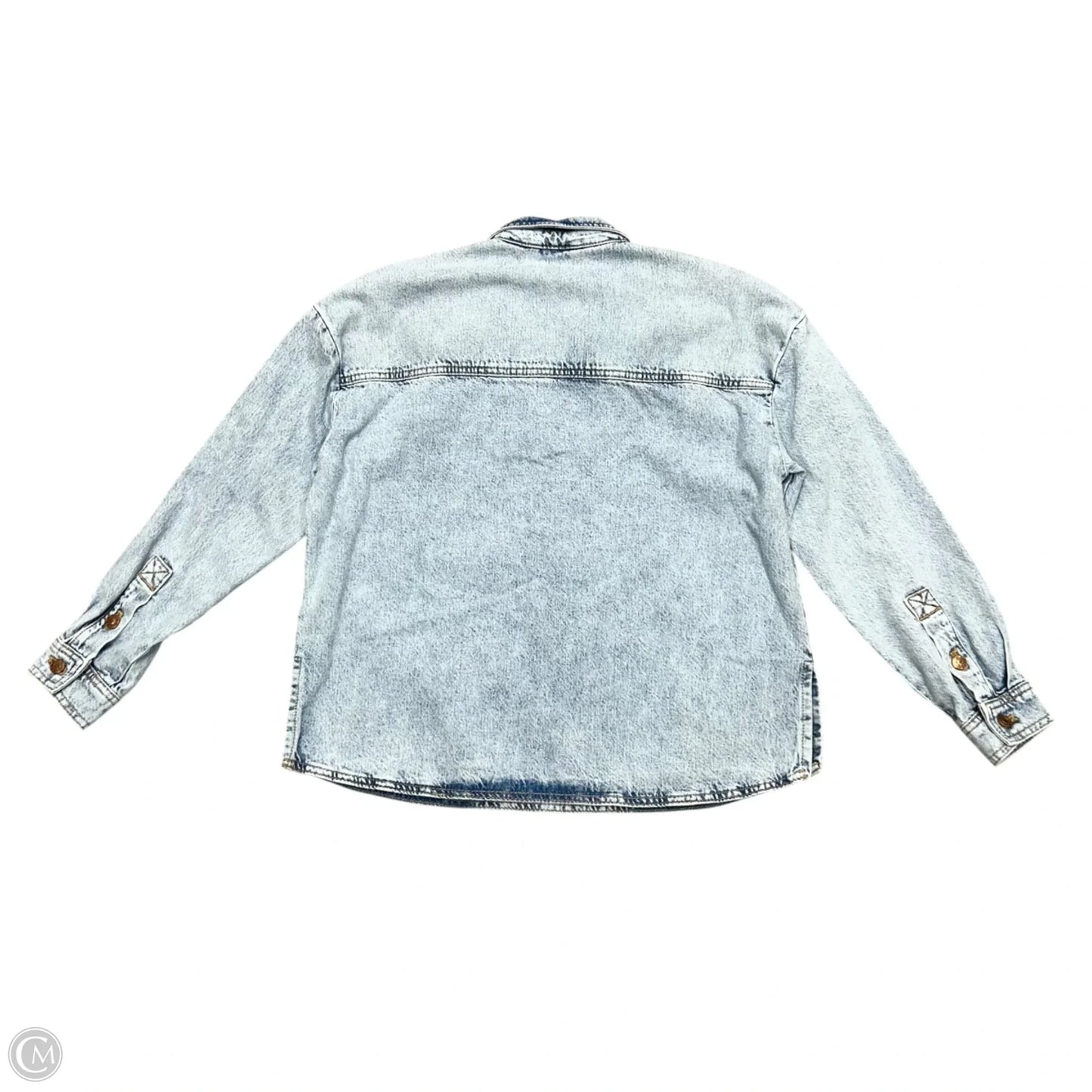 Top Long Sleeve By Pilcro In Blue Denim, Size: Xxs