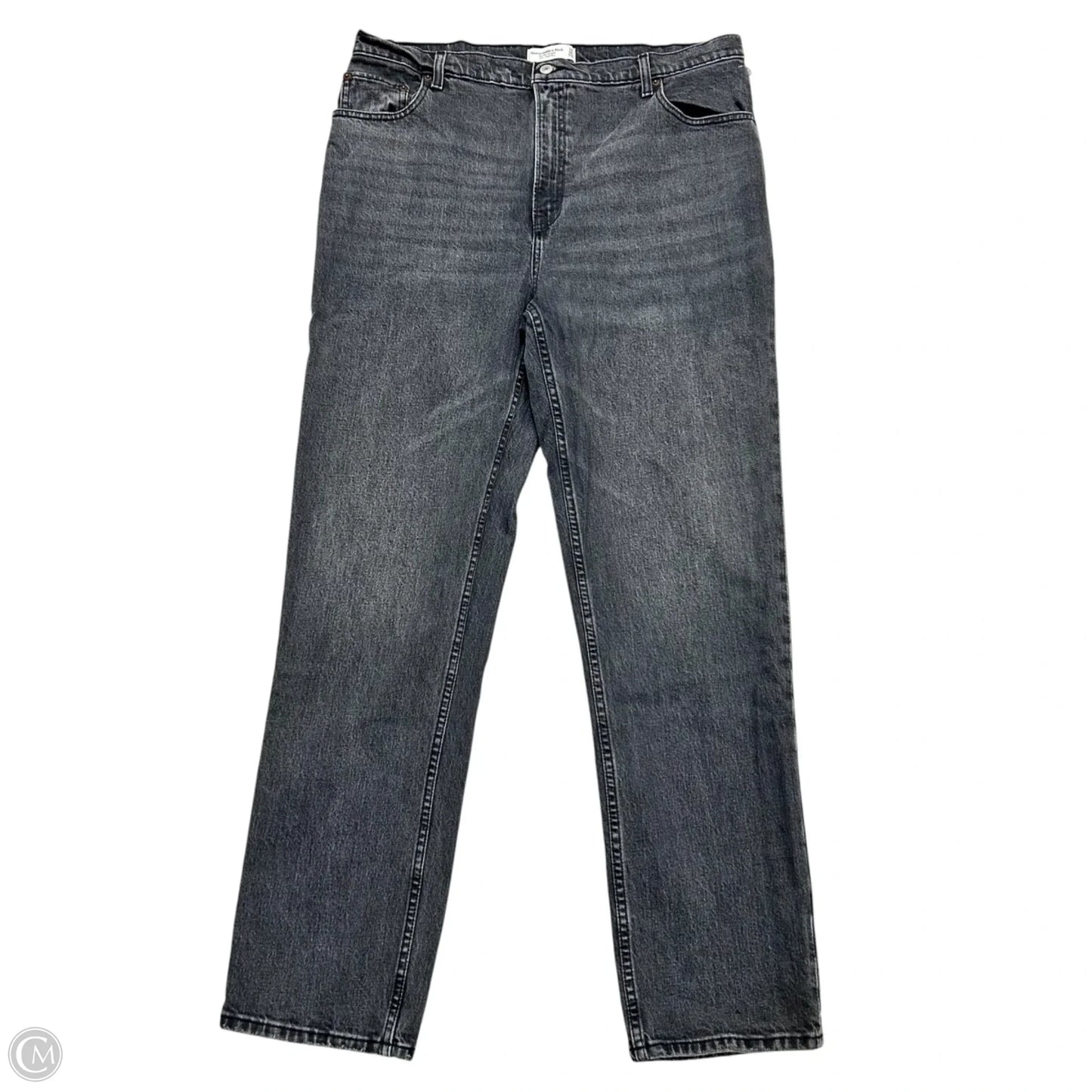 Jeans Straight By Abercrombie And Fitch In Black Denim, Size: 16