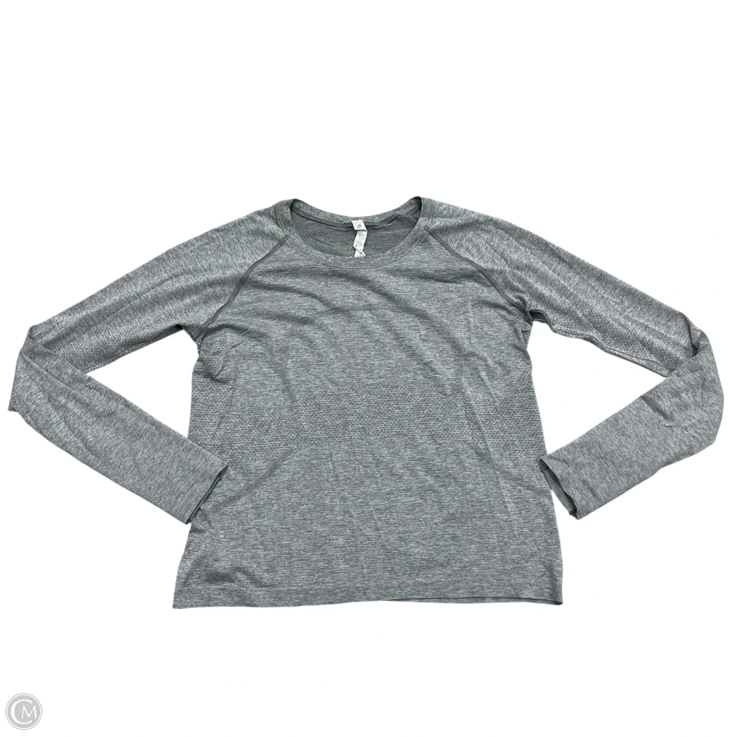 Athletic Top Long Sleeve Collar By Lululemon In Grey, Size: L