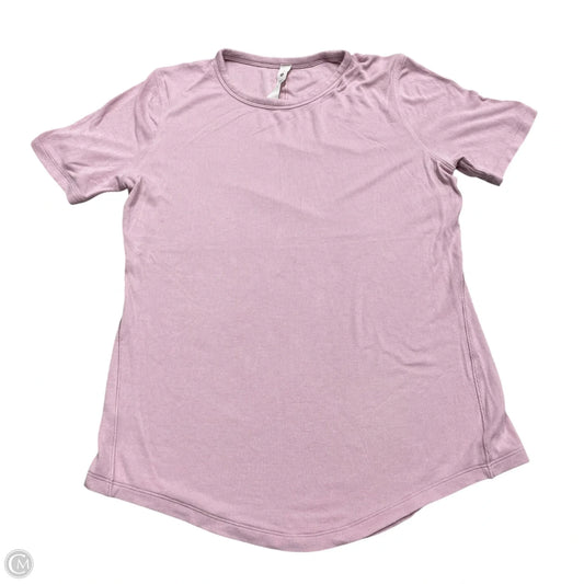 Athletic Top Short Sleeve By Lululemon In Pink, Size: M