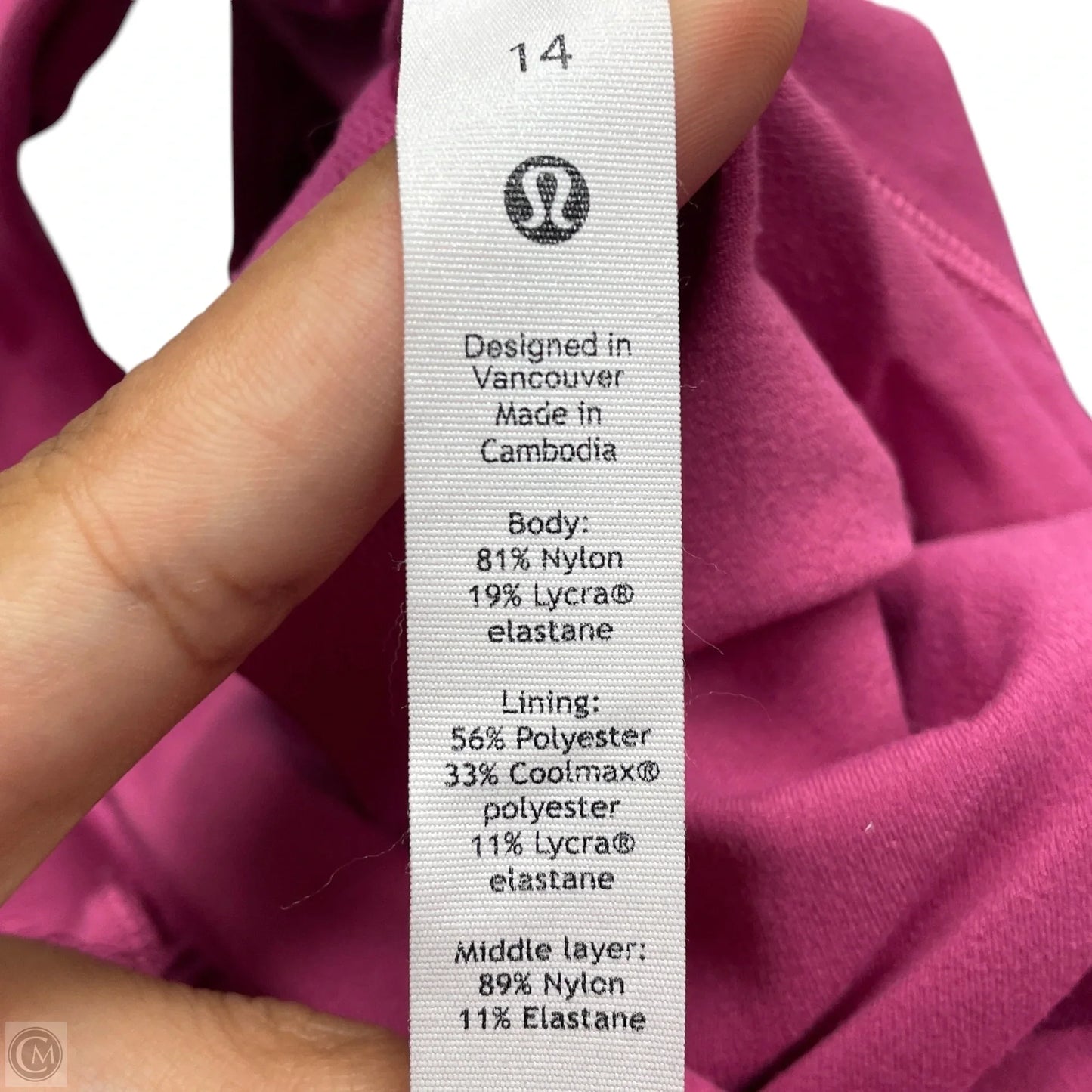 Athletic Tank Top By Lululemon In Pink, Size: Xl