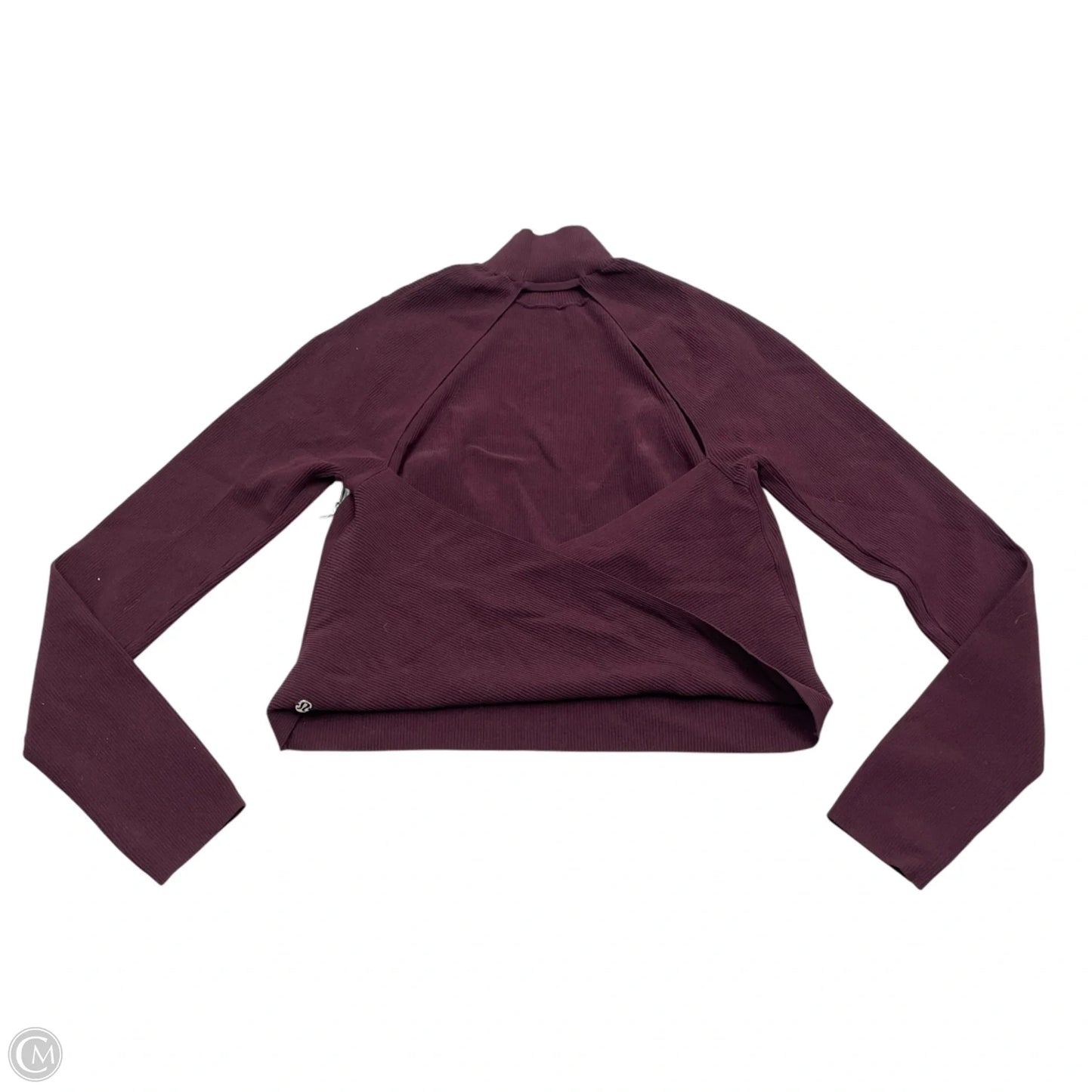Athletic Top Long Sleeve Collar By Lululemon In Maroon, Size: L