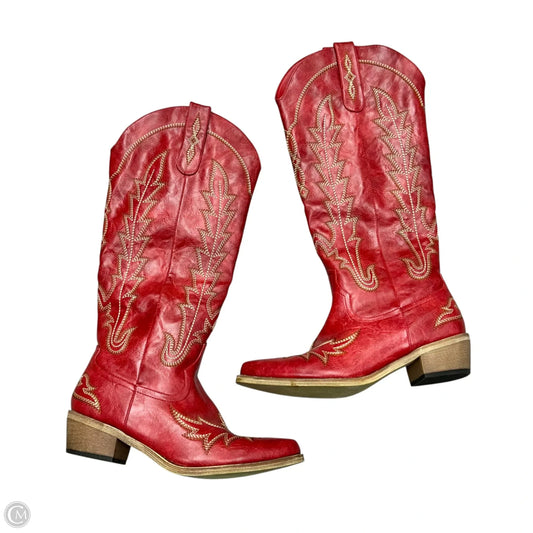 Boots Western In Red, Size: 8