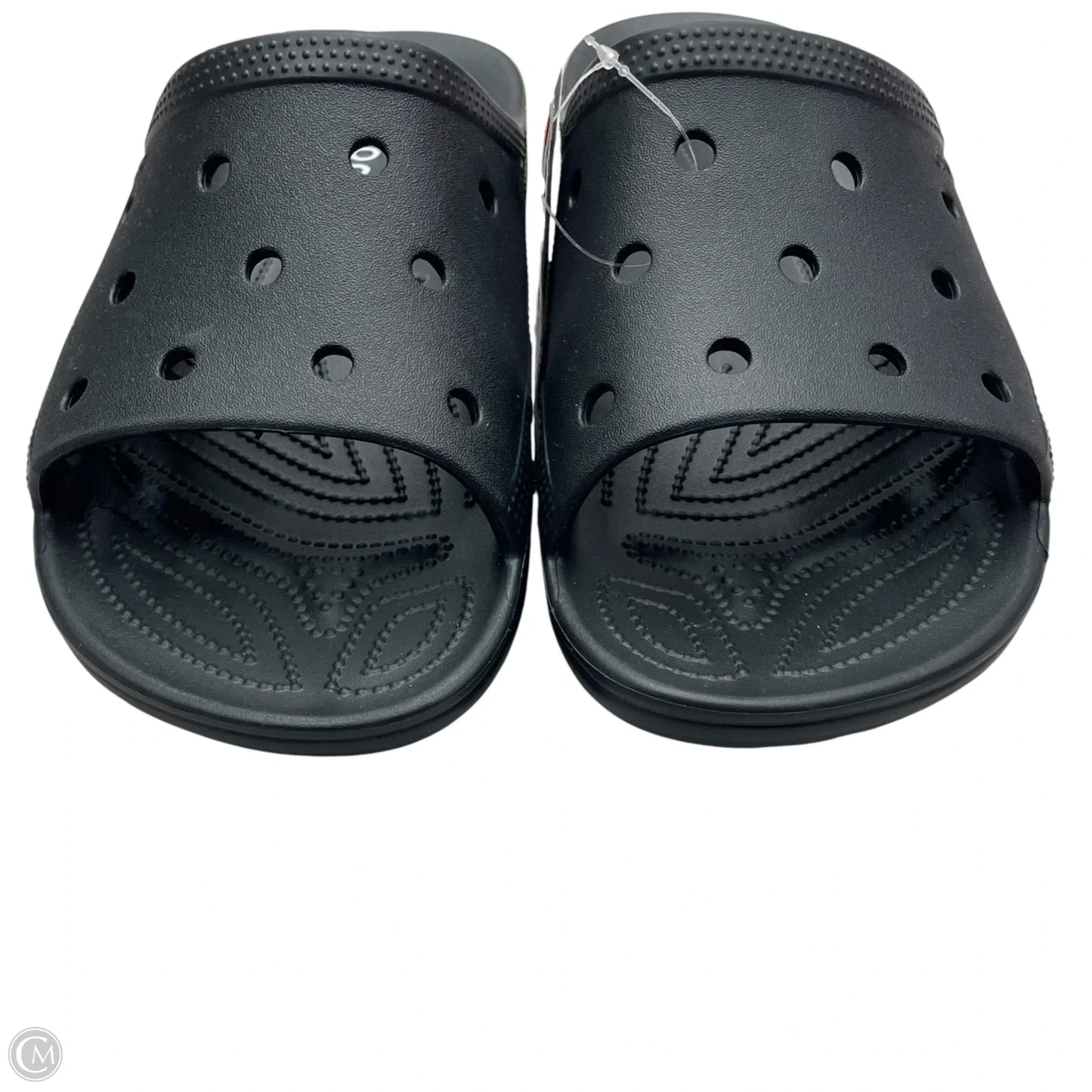 Sandals Flats By Crocs In Black, Size: 11.5