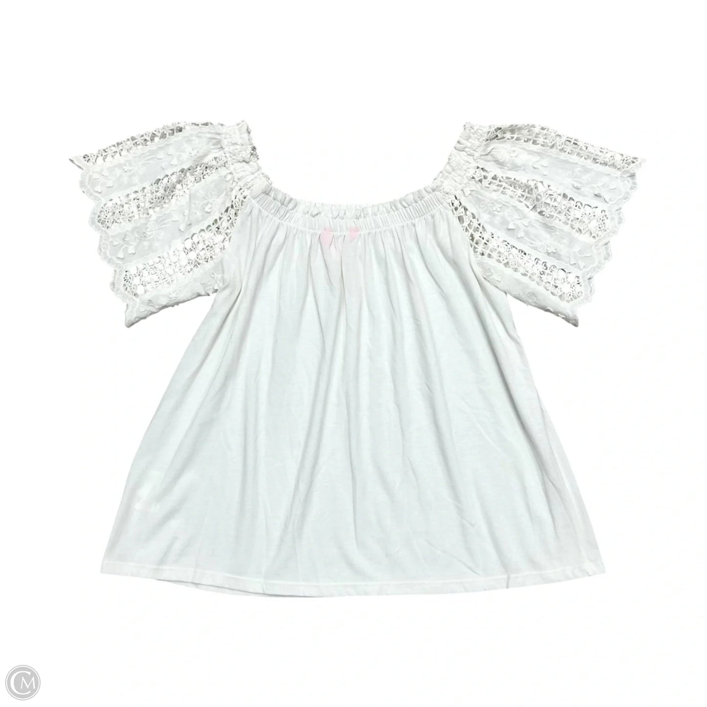 Top Short Sleeve Designer By Lilly Pulitzer In White, Size: L