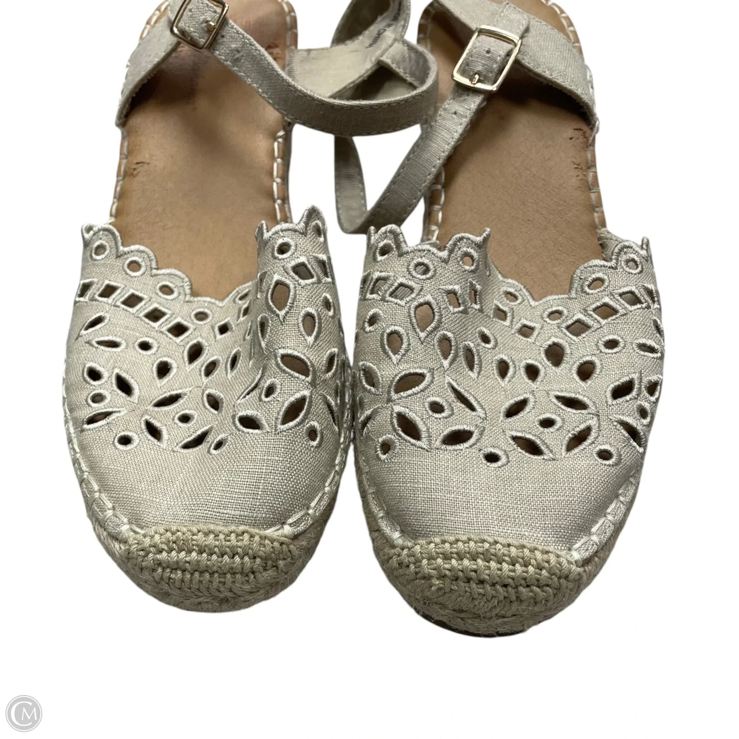 Sandals Heels Wedge By Tommy Bahama In Cream, Size: 8.5