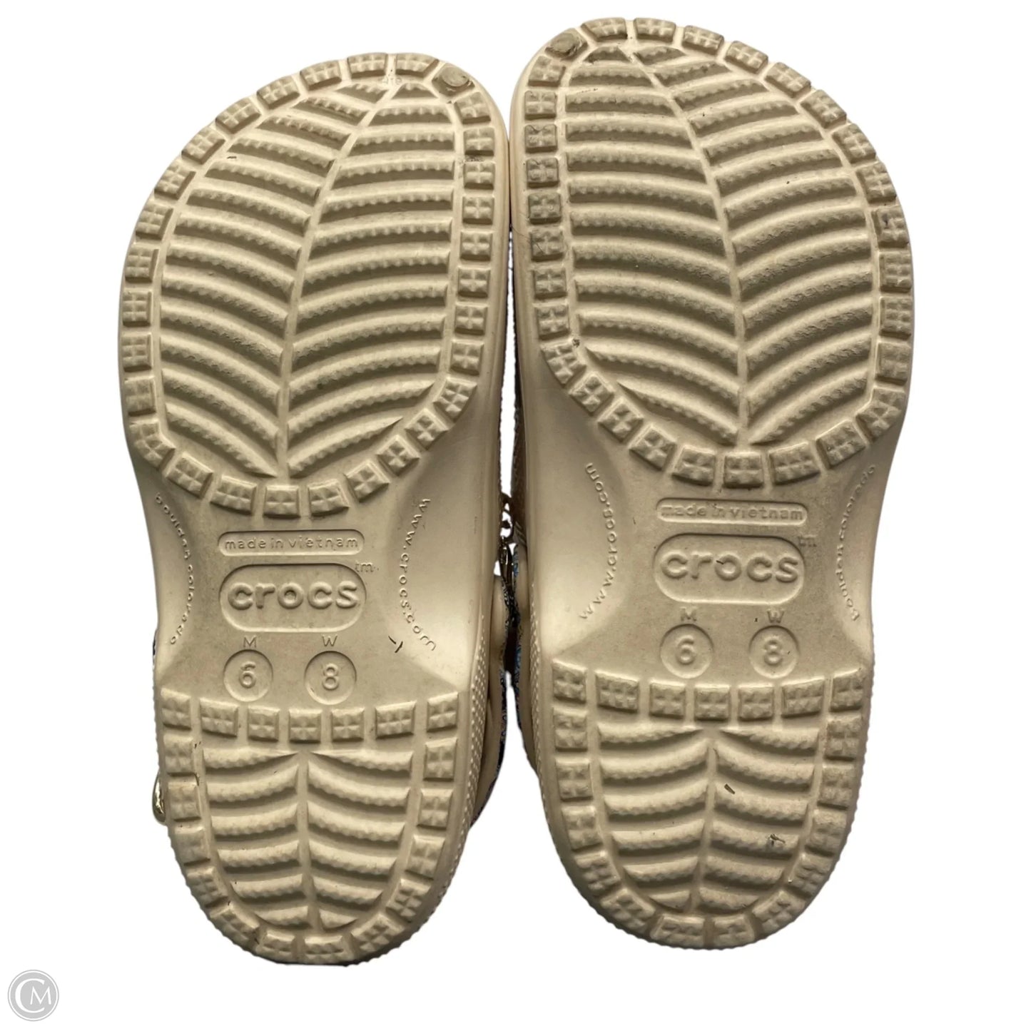 Shoes Flats By Crocs In Cream, Size: 8