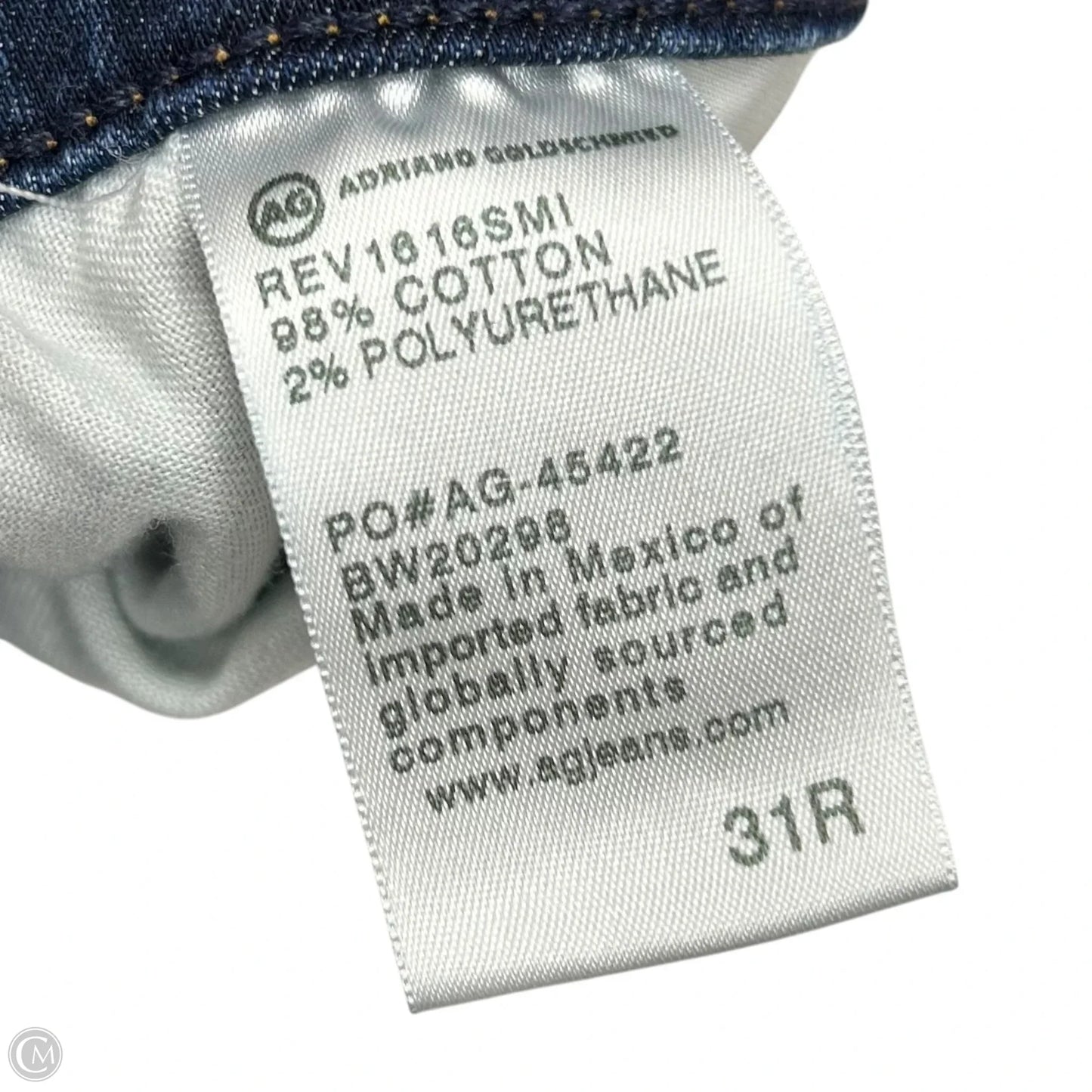 Jeans Straight By Ag Jeans In Blue Denim, Size: 12