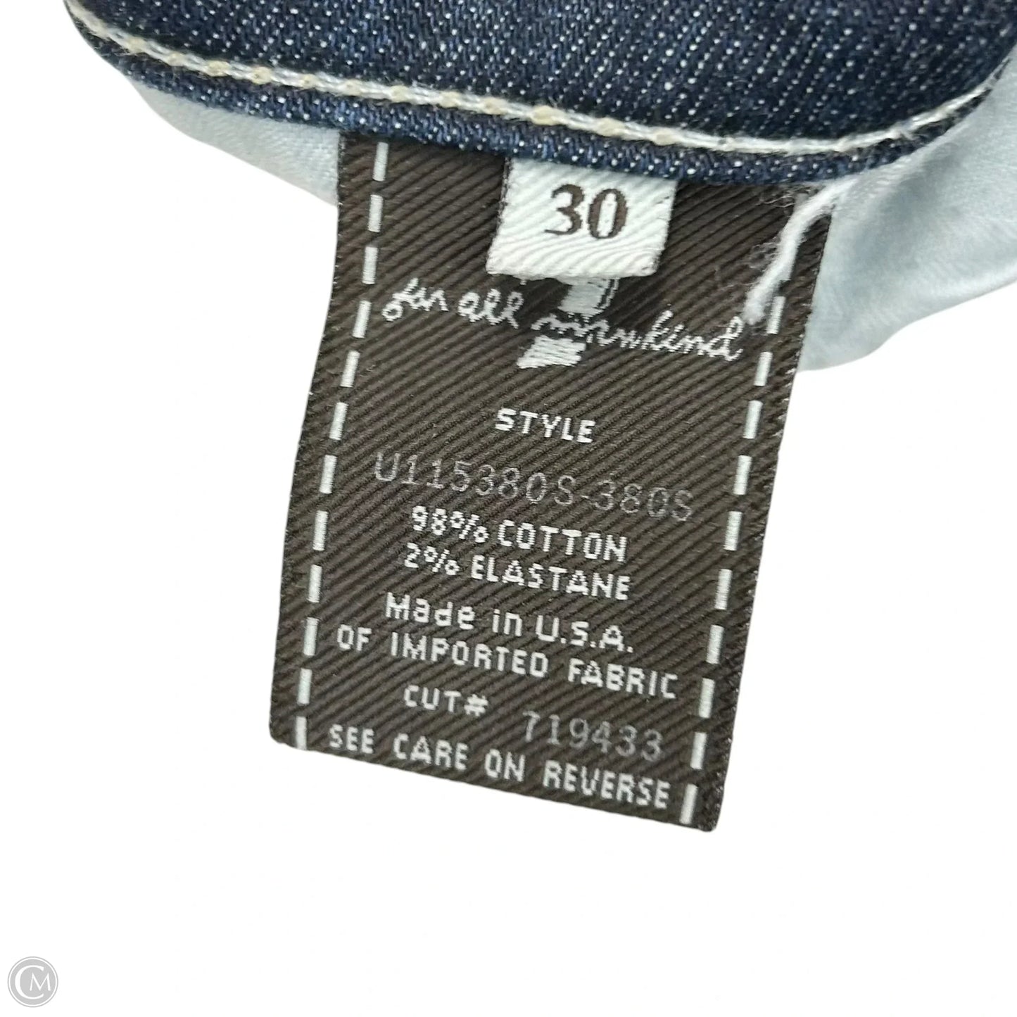 Jeans Boot Cut By 7 For All Mankind In Blue Denim, Size: 10