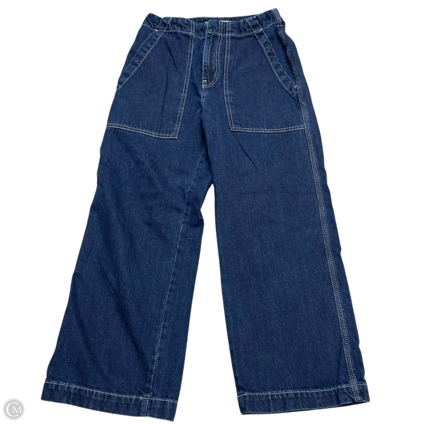 Jeans Wide Leg By Topshop In Blue Denim, Size: 6
