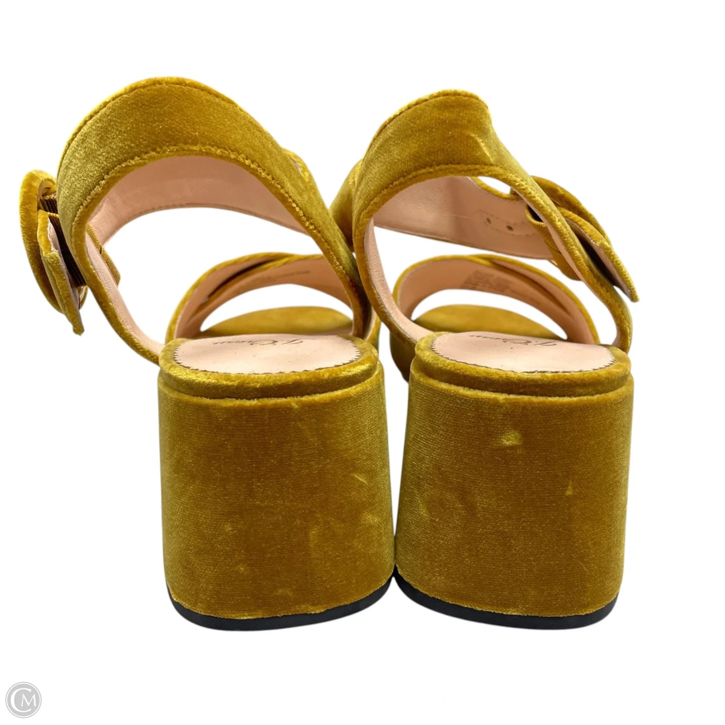Sandals Heels Block By J. Crew In Yellow, Size: 9