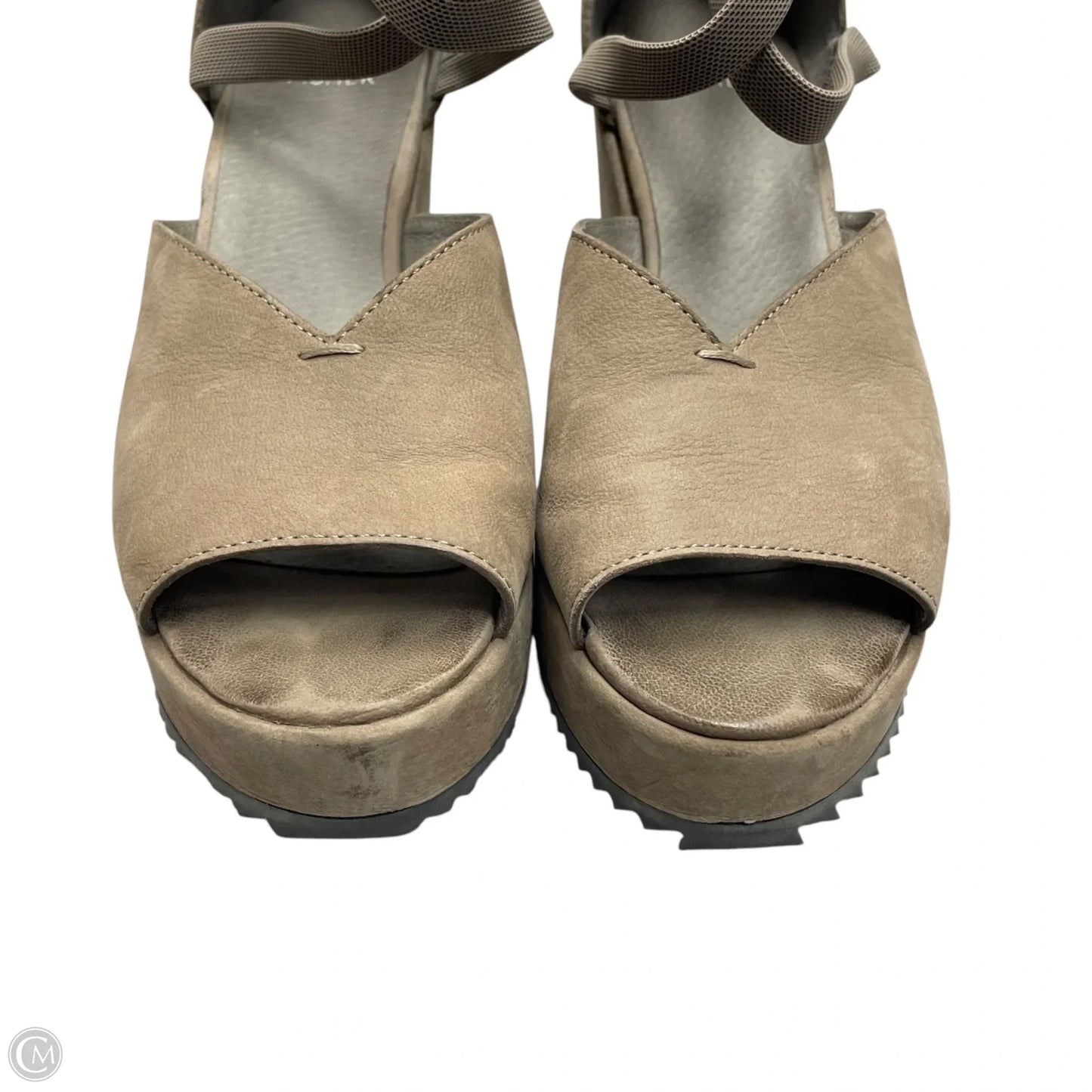 Sandals Heels Wedge By Eileen Fisher In Taupe, Size: 8.5