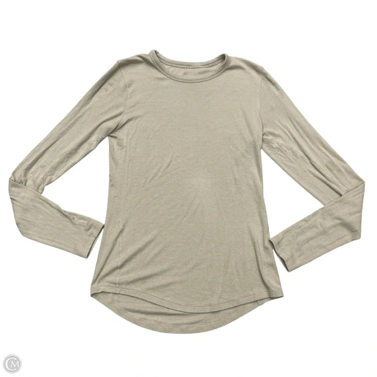 Athletic Top Long Sleeve Collar By Lululemon In Beige, Size: S