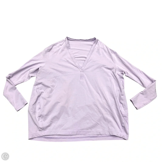 Athletic Top Long Sleeve Collar By Lululemon In Purple, Size: M