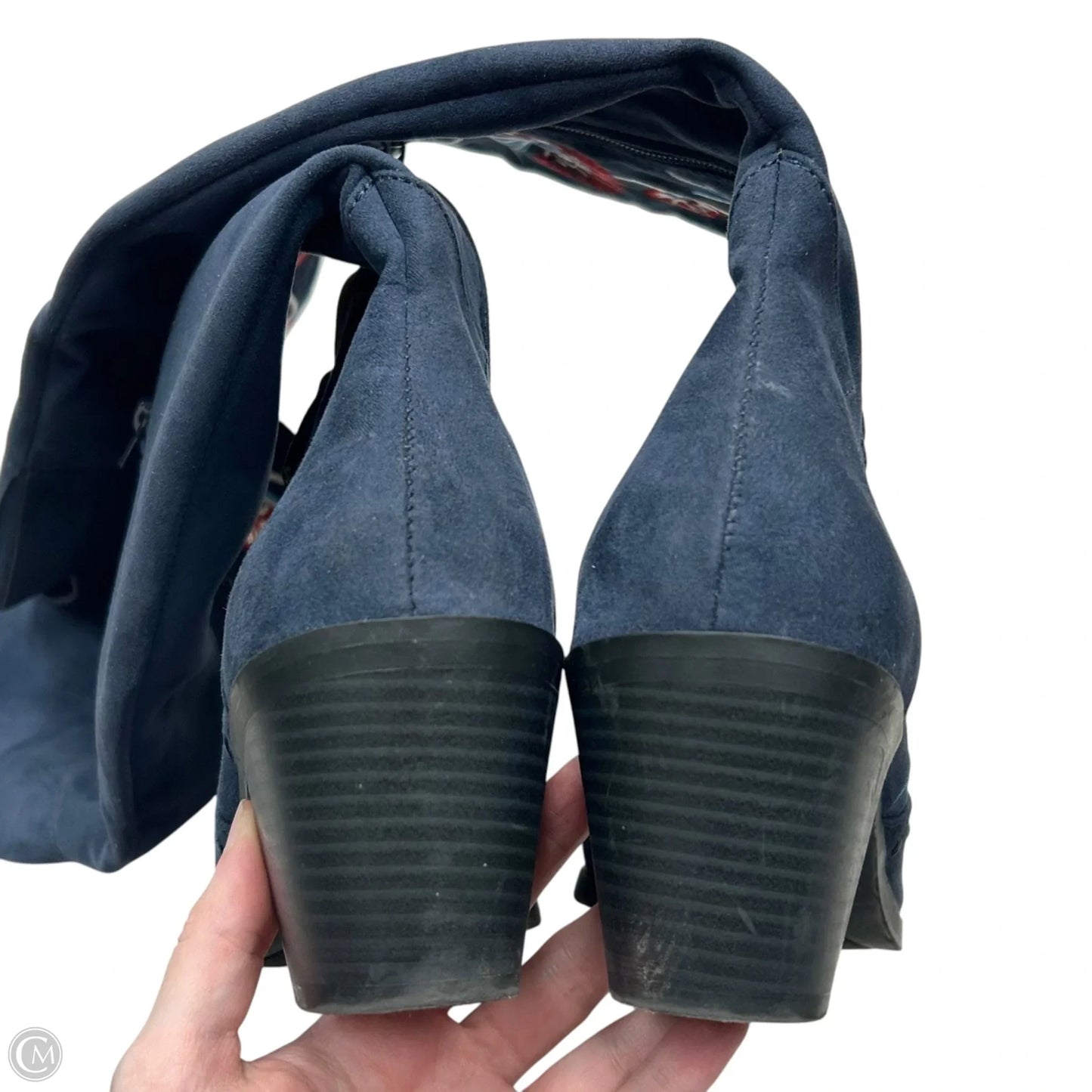 Boots Knee Heels By Carlos By Carlos Santana In Navy, Size: 7.5