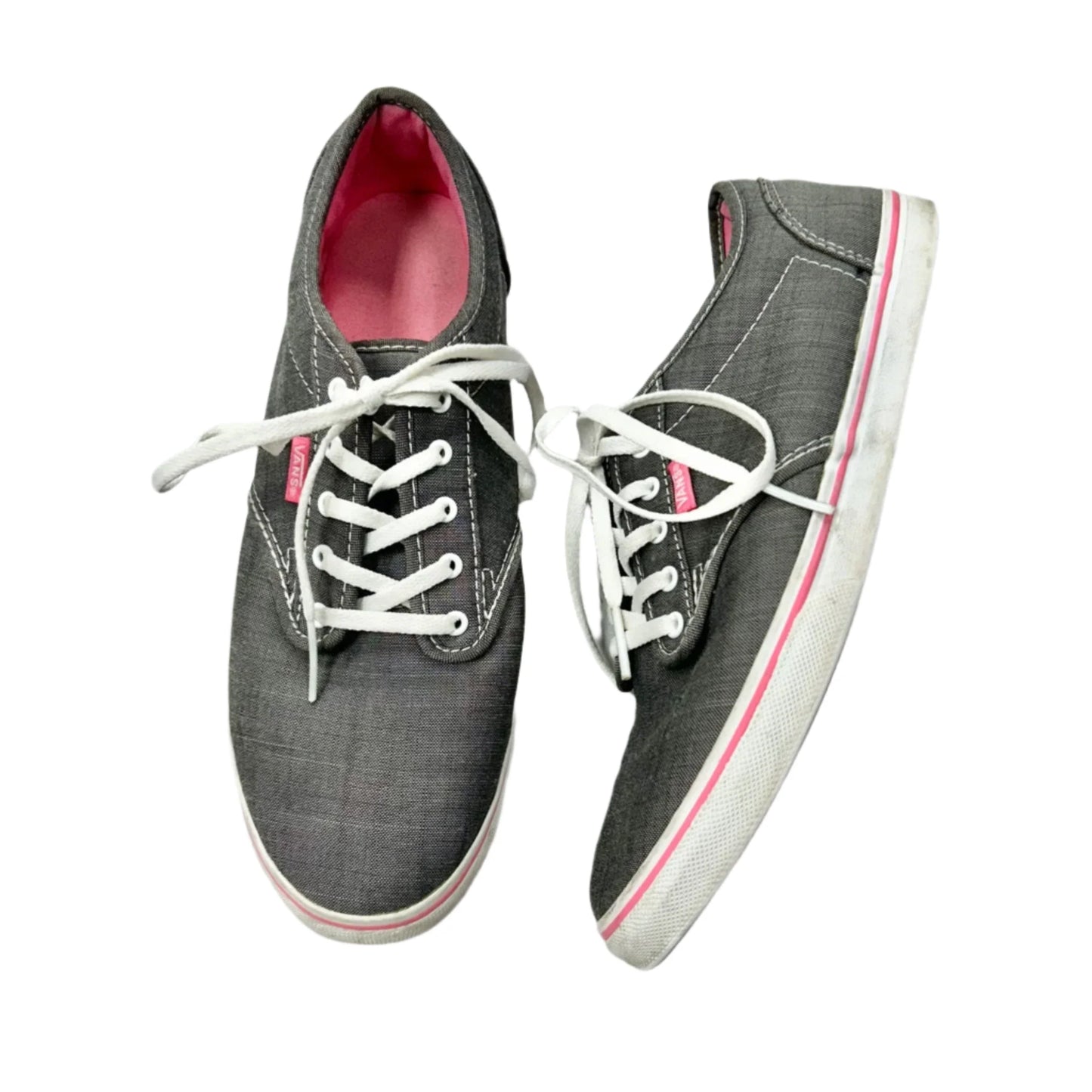 Shoes Flats By Vans In Grey & Pink, Size: 9.5