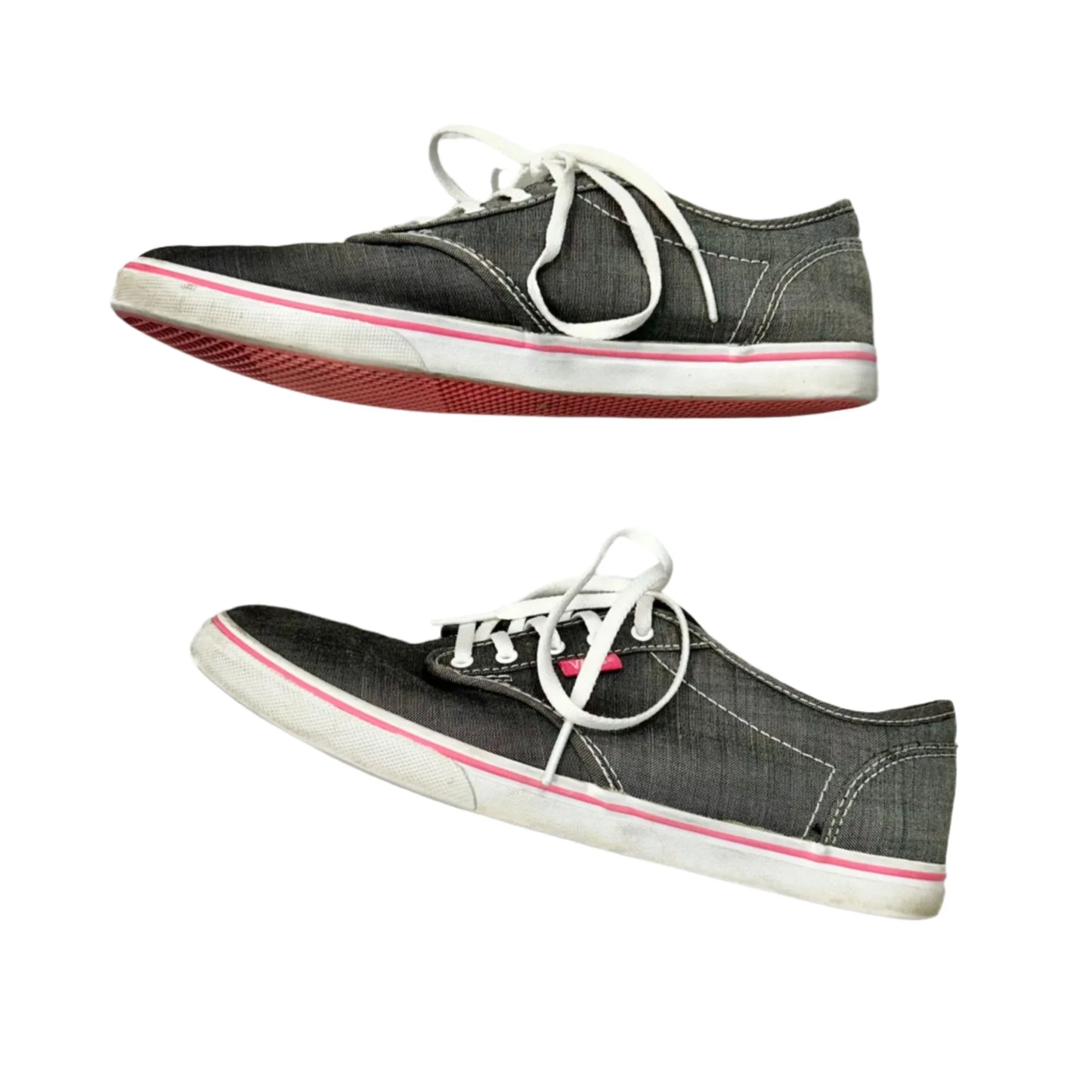 Shoes Flats By Vans In Grey & Pink, Size: 9.5