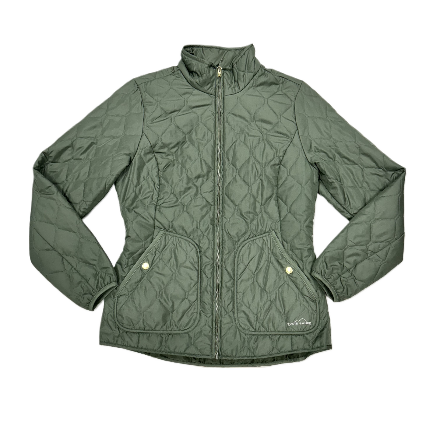 Jacket Puffer & Quilted By Eddie Bauer In Green, Size: M