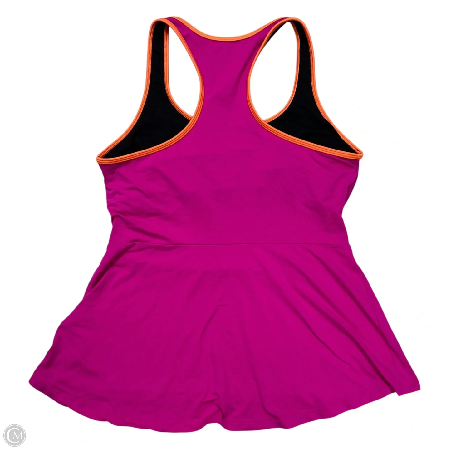 Athletic Top Short Sleeve By Spanx In Orange & Pink, Size: L