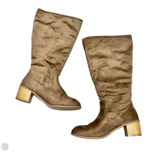 Boots Mid-calf Heels By Journee In Brown, Size: 11