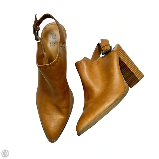 Boots Ankle Heels By Ana In Brown, Size: 10