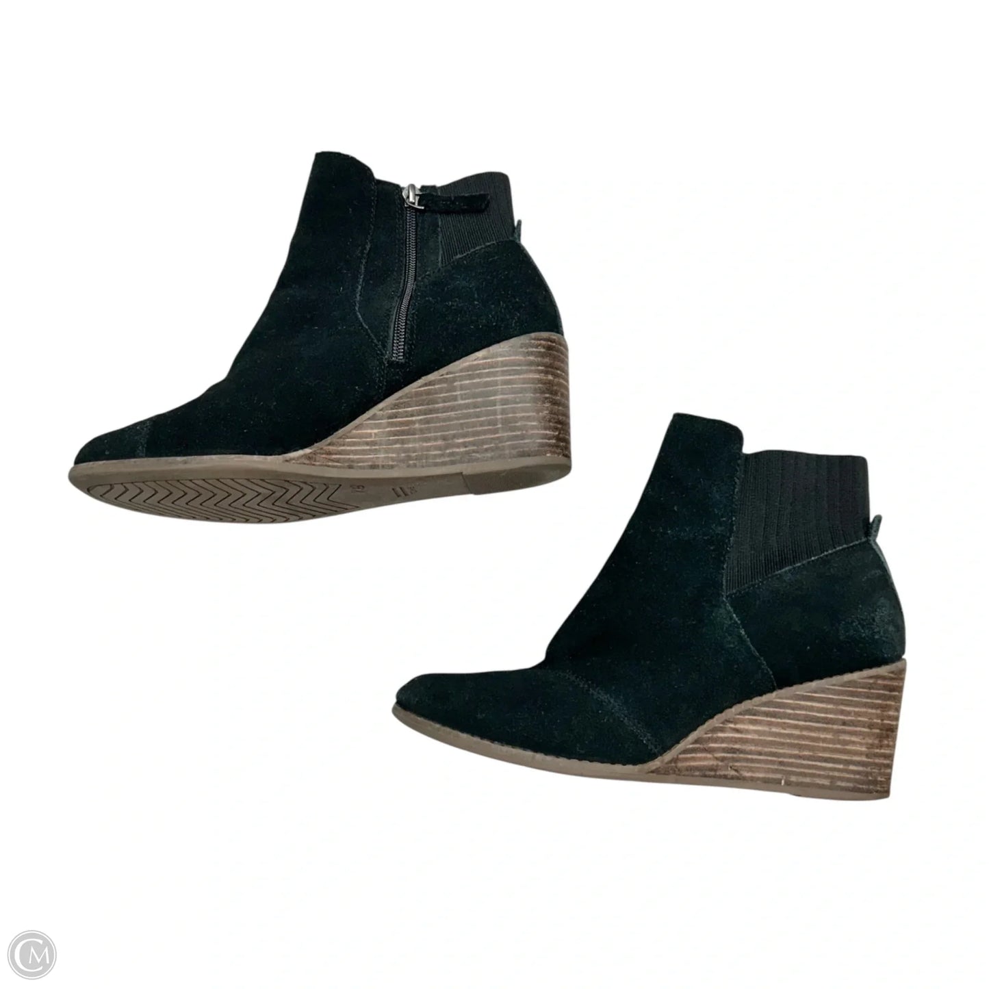 Boots Ankle Heels By Toms In Black & Brown, Size: 9