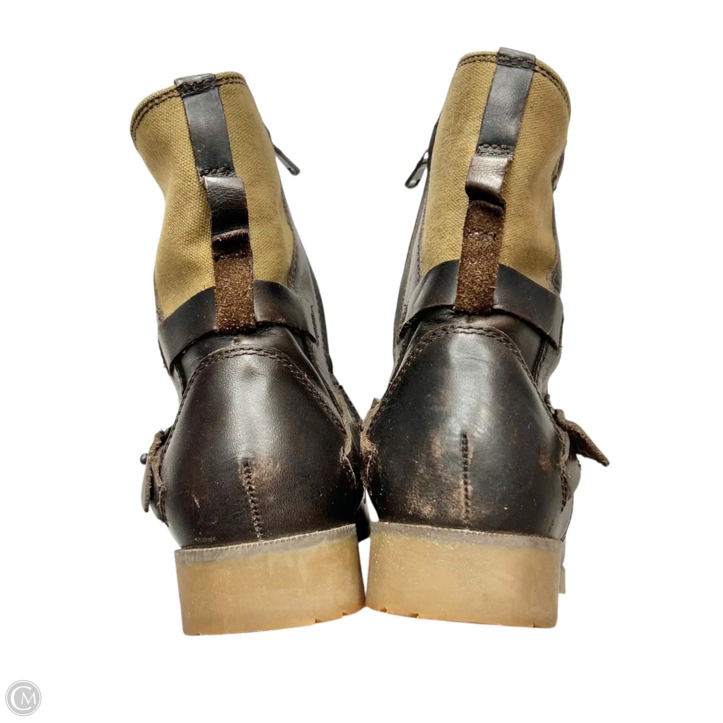 Boots Ankle Heels By Teva In Brown & Cream, Size: 8