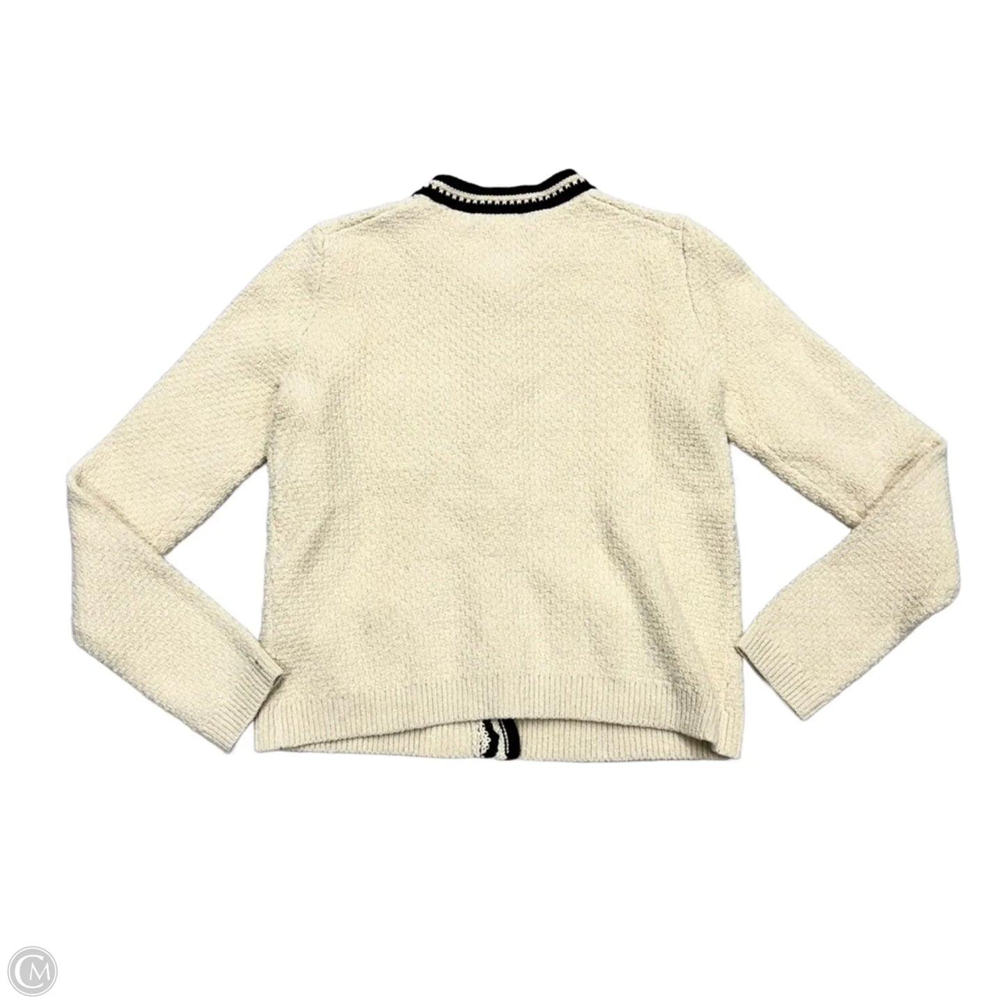 Sweater Cardigan By J. Crew In Black & Cream, Size: Xs