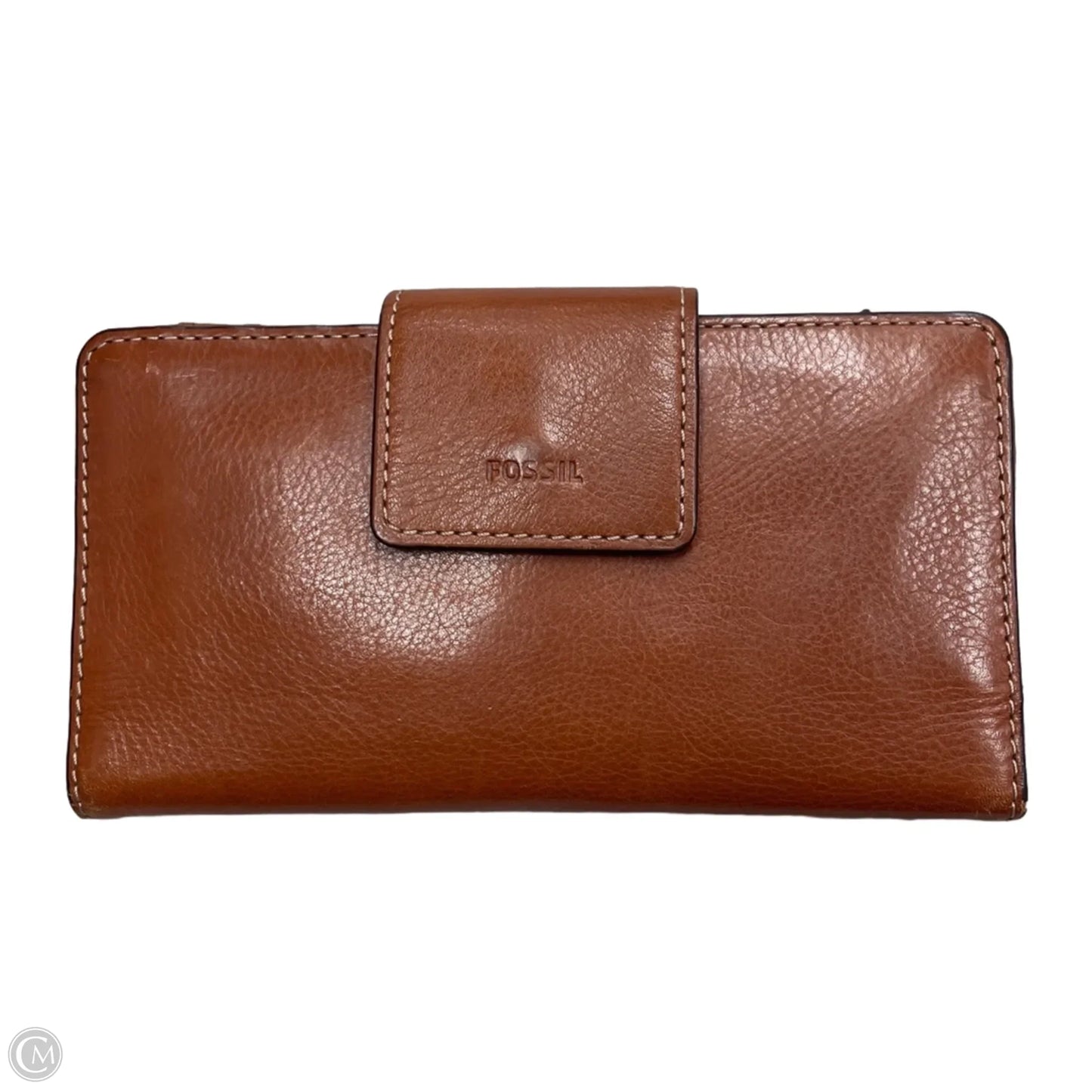Wallet Leather By Fossil, Size: Medium