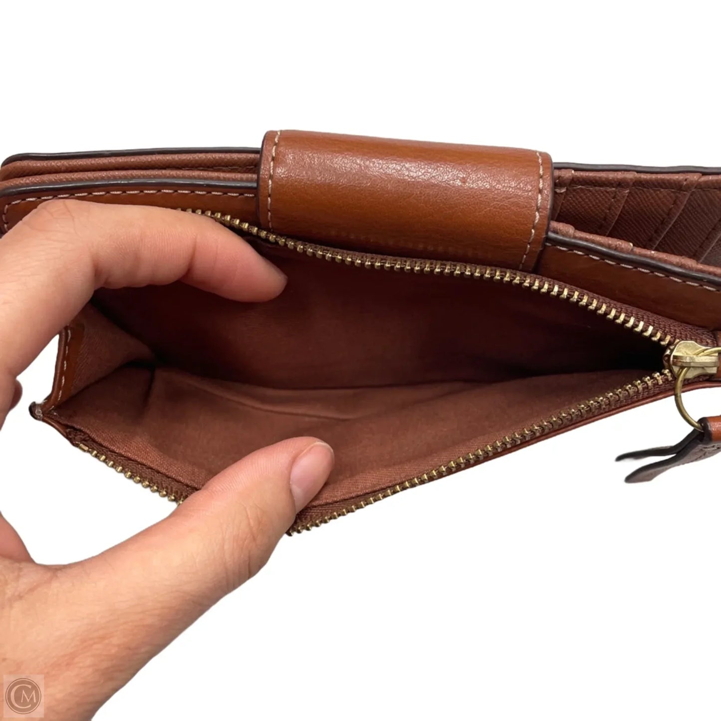 Wallet Leather By Fossil, Size: Medium