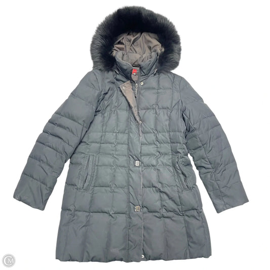 Coat Parka By Gallery In Black & Brown, Size: M