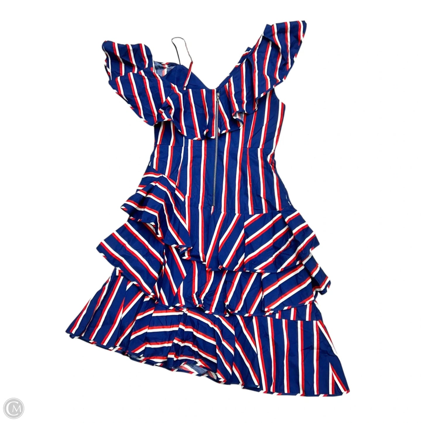 Dress Designer By Alice + Olivia In Blue & Red & White, Size: S