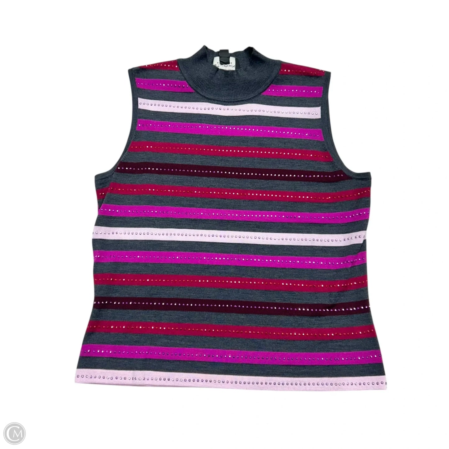 Tank Top By St. John In Grey & Purple, Size: M