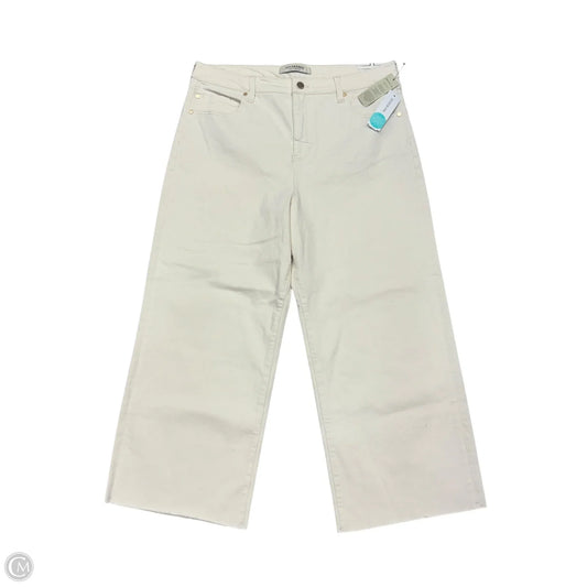 Jeans Straight By Liverpool In Cream Denim, Size: 14