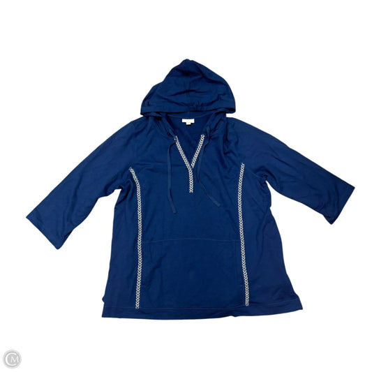 Sweatshirt Hoodie By J. Jill In Blue & White, Size: 2x