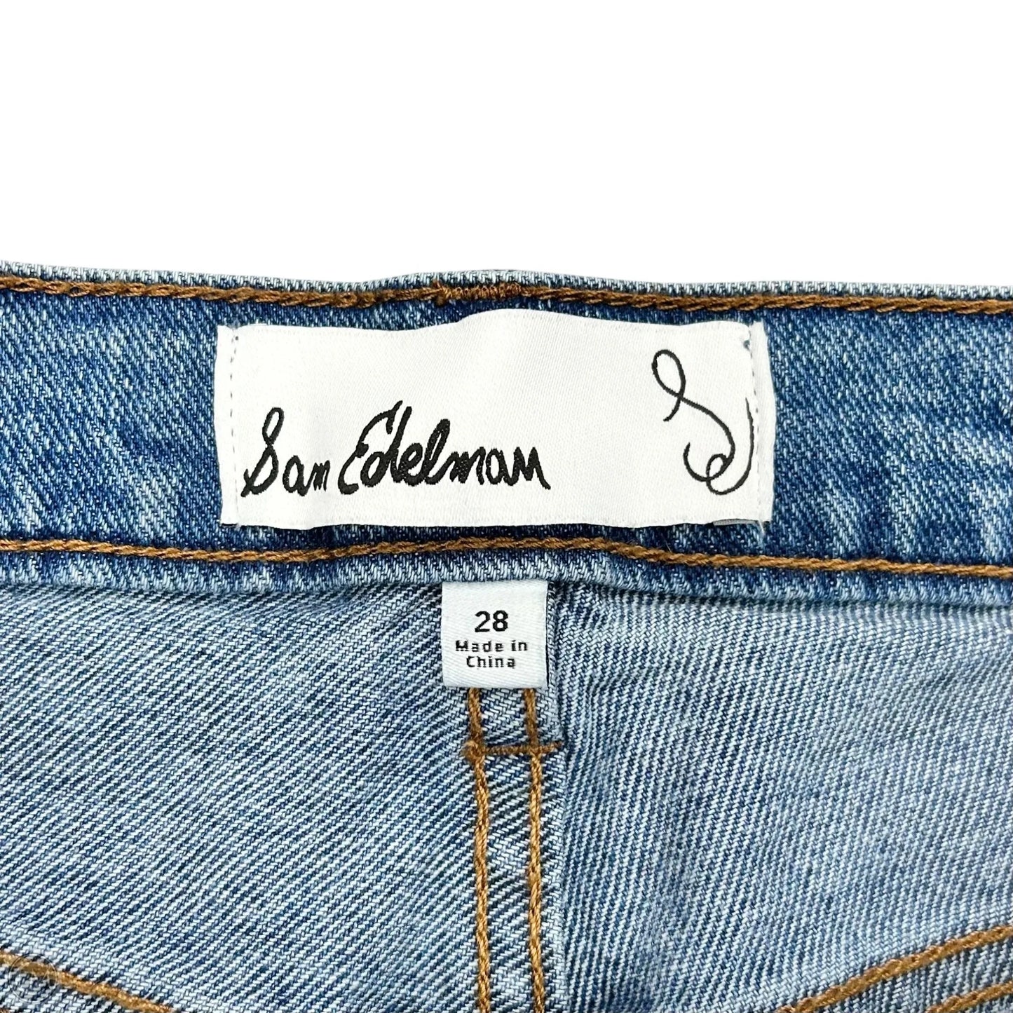 Jeans Straight By Sam Edelman In Blue Denim, Size: 6