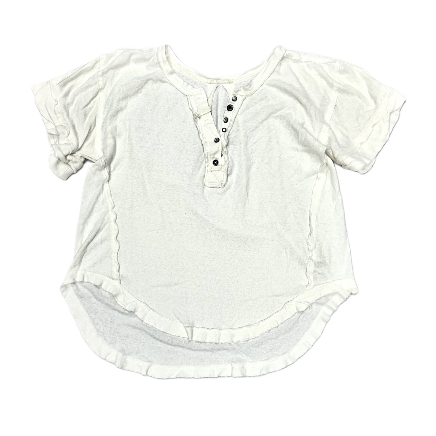 White Top Short Sleeve By Free People, Size: M