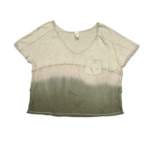 Tan & Green Top Short Sleeve By We The Free, Size: Xs