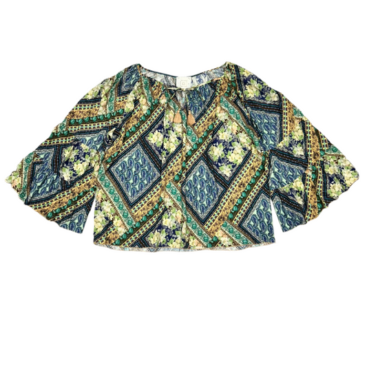 Blouse Long Sleeve By Johnny Was In Blue & Green, Size: Xl