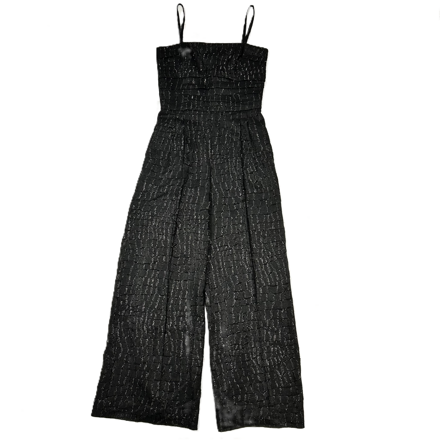 Jumpsuit Designer By Max Mara In Black & Silver, Size: M