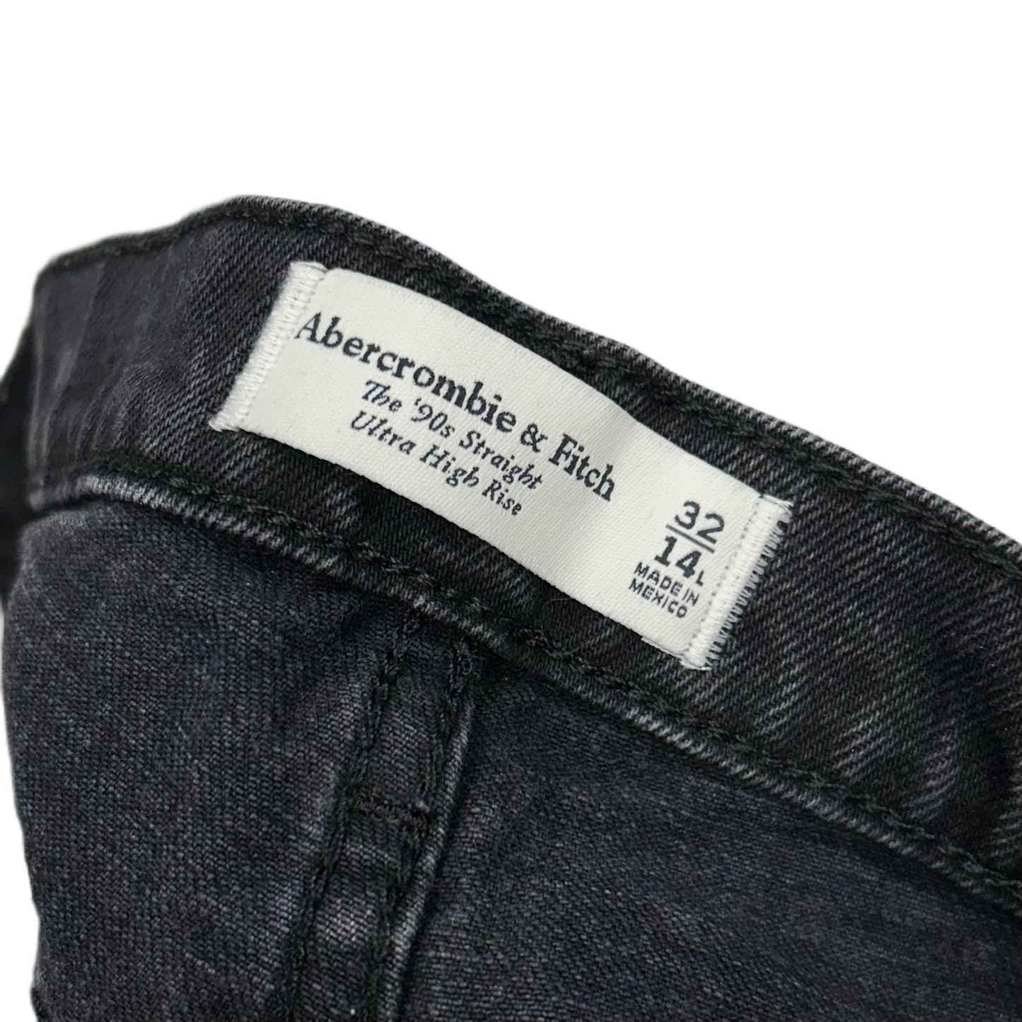 Jeans Straight By Abercrombie And Fitch In Black Denim, Size: 14L