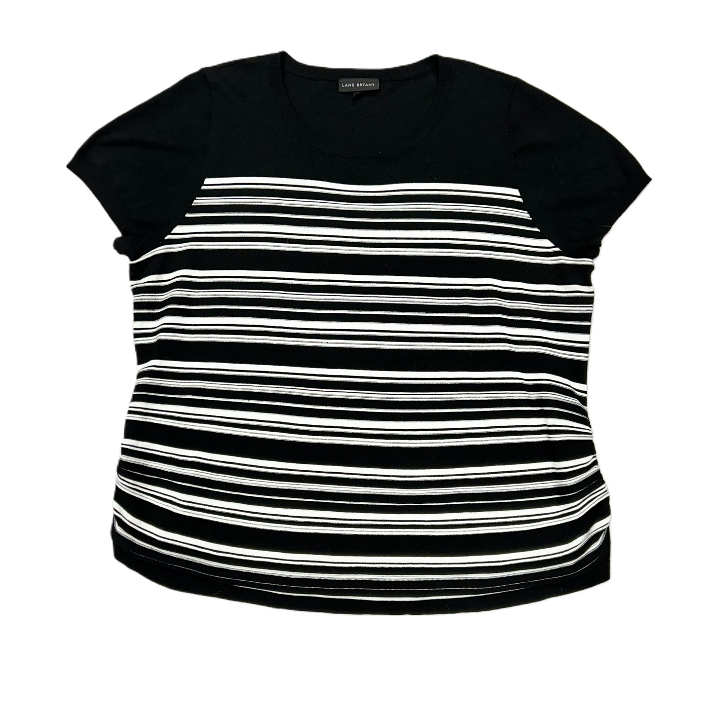 Top Short Sleeve By Lane Bryant In Black & White, Size: 3x